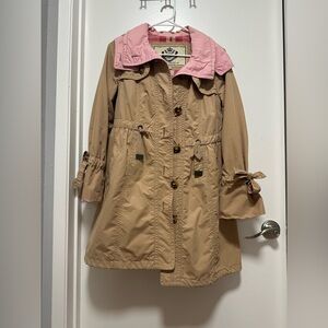 Stylish Tan and Pink Woman Coat in Small
